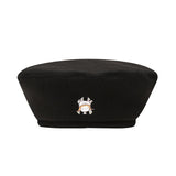 Boston Baseball Cap Winter Hat Autumn and Winter New Style Beret Embroidery Painter Cap