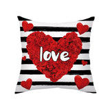 Valentine's Day Pillow Covers 4 Piece Random Styles Together, Printed Couple Love Love Heart Flowers Back Cushion