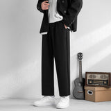 Men's Pants Autumn Pants Men's Loose Straight Trousers Solid Color Casual