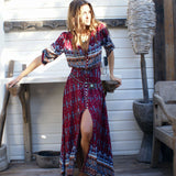 Gypsy Girl Outfits Cardigan Dress Dress Single-Breasted Printing