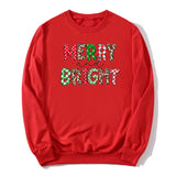 Merry and Bright Sweatshirts Christmas Leopard Print Merry and Bright Printed Crew Neck Sweatshirt
