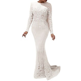 Long Homecoming Dresses Sexy Bronzing Long Sleeve Ball Gown Dress