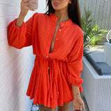 MIDI Mauve Cocktail Dress Women's Autumn Floral Print Half Sleeve V-neck Flounce Large Swing Dress