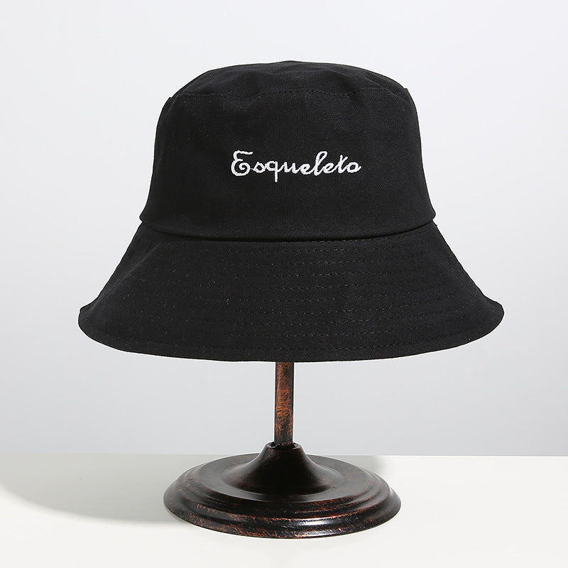 Women Bucket Hat Embroidered Single-Sided Bucket Hat Letters