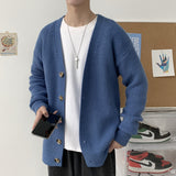 Men's Jackets Autumn and Winter Loose Men's V-neck Knitted