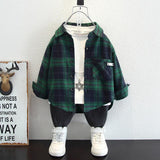 Toddler Boys Sweater Boys' Plaid Shirt Spring/Autumn Clothes