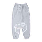 Man Fall Outfis Autumn Creative Cartoon Printed Ankle-Tied Casual Pants Street Couple Track Sweatpants