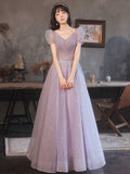 Mauve Dress Bridesmaid Women's Autumn and Winter Purple Fairy Dress