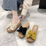 High Heels Slides Summer Bowknot Platform High Heel Sandals