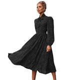 Kendall Jenner Wedding Guest Dress Scarf Collar Women's Long Sleeve Polka Dot