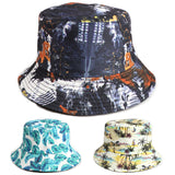 Bucket Hat Fishing Cap Cotton Print Fisherman Hat Coconut Print Sun Protection Hat
