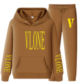 Vlone Hoodie & Pants 2 Piece Set Spring And Autumn Casual Sweater Loose Top