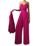 Gloria Vanderbilt Sling Swing Collar Jumpsuit Casual Wide-Leg Pants