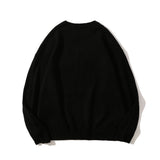 Men Sweater Heart Letter Jacquard Sweater Men's Round Neck Pullover