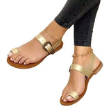 Women Open Toe Sandals Flats Summer Buckle Flat Sandals Fashion Slippers
