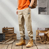 Cuffed Cargo Pants Men's Overalls Men's Spring and Autumn Loose Pants Casual Pants