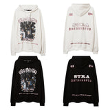 Man Fall Outfits Casual Loose Print Oversize Hooded Pullover