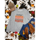 Merry and Bright Sweatshirts round Neck Long Sleeve Sweater Dazzling Color Letters Printed