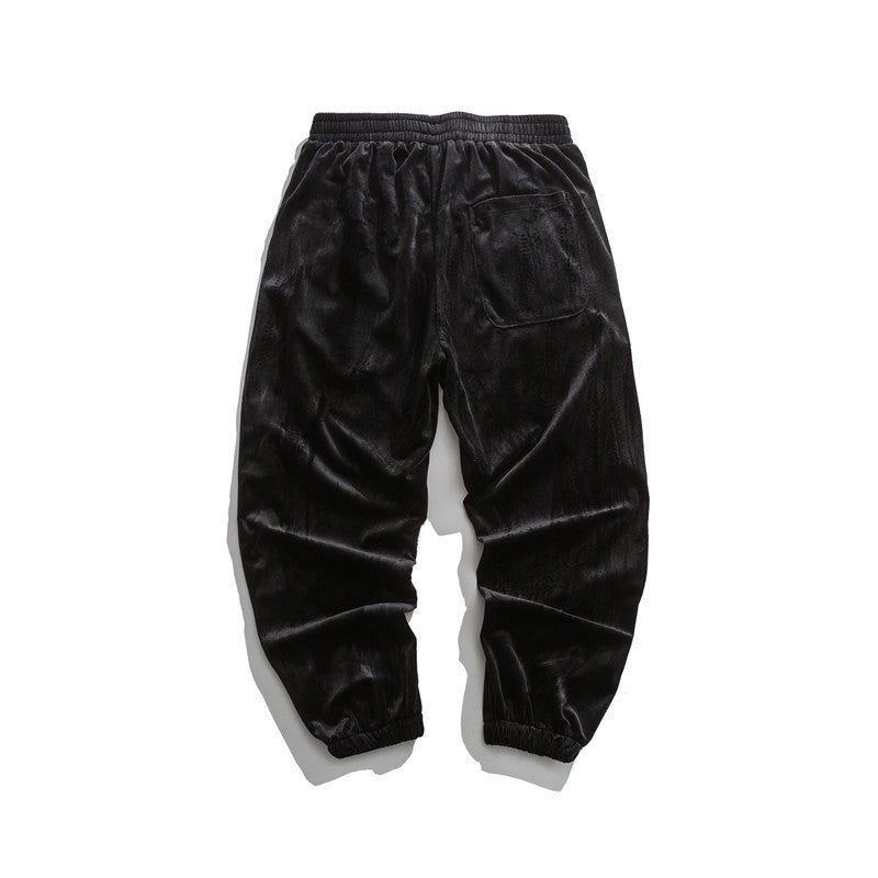 Man Fall Outfis Wide Leg Ankle Banded Pants Hip Hop Loose Casual Sweatpants
