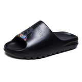 Mens Slide Summer Slippers Men'S Shoes Sesame Street Graffiti Casual Slippers