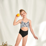 Children Swimsuit Swimsuit Hollow Cow Print One-Piece