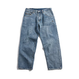 Man Fall Men's Embroidery Decorative Jeans Loose Straight Casual Pants
