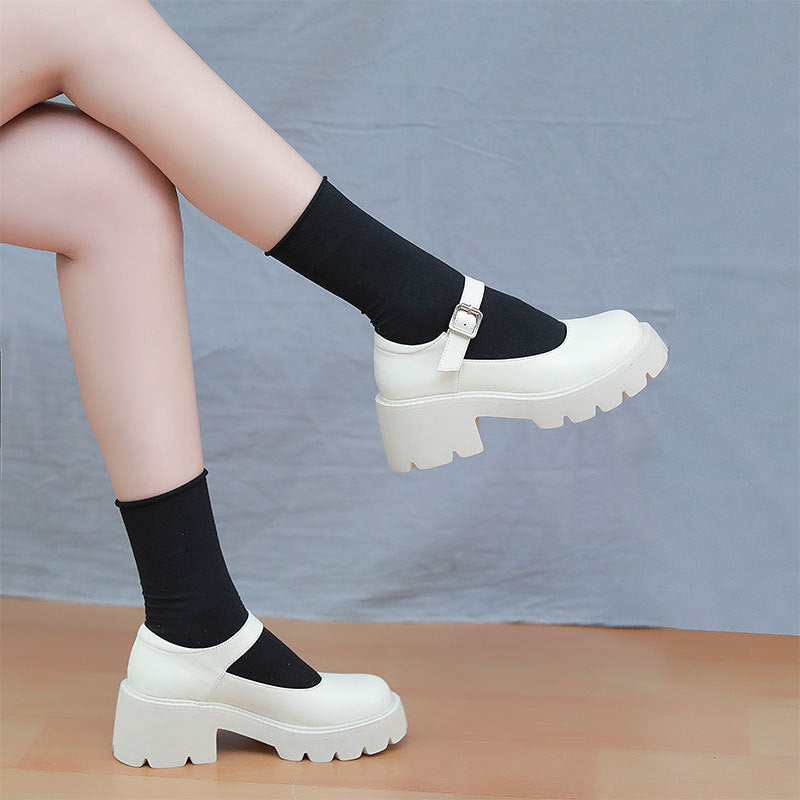 Mary Jane Shoes Spring Summer Leather Shoes Retro