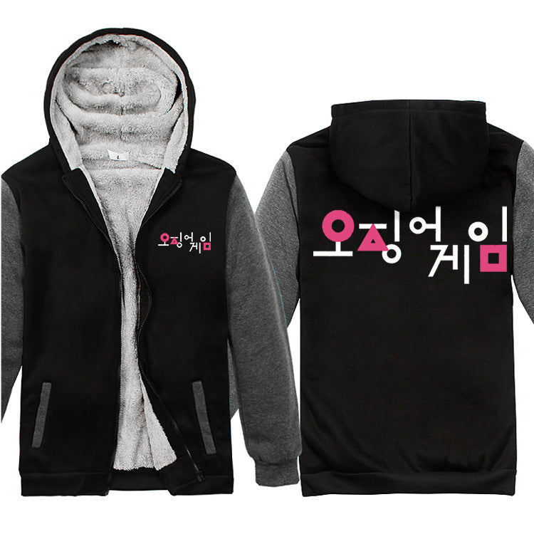 Squid Game Costume Digital Creative Leisure Printed Thickening Zipper Sweater