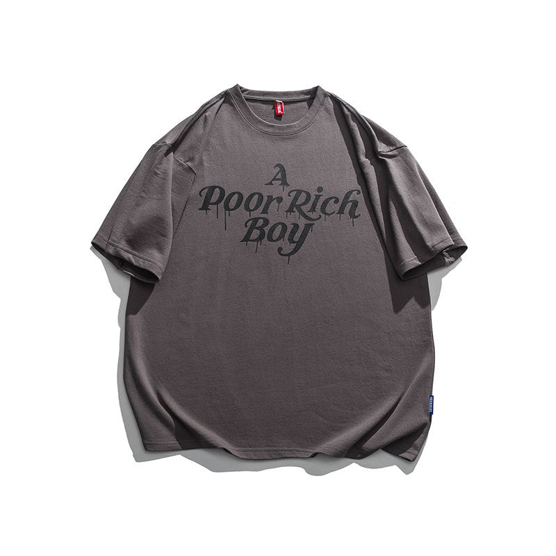 Men T Shitrs Creative Letters Fun Printing Round Neck