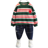 Toddler Boys Sweater Boys Spring and Autumn Suit Casual Two-Piece Suit