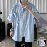 Men Shirt Short Sleeve Shirt Loose