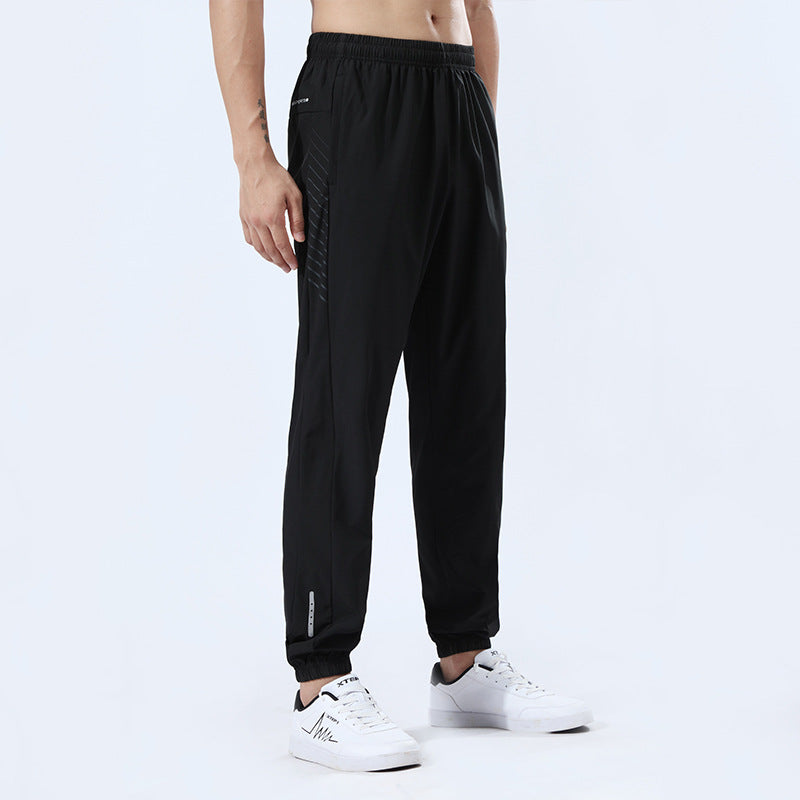 Sweat Wicking Pants Ice Silk Sports Pants Woven Elastic Breathable
