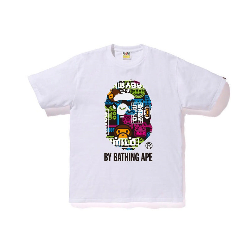 Bathing Ape T Shirt Summer Printed Short-Sleeved T-shirt for Men and Women