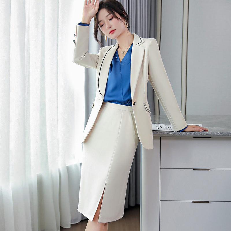 Interview Suit Women Apricot Small Suit Outfit Women's Suit Spring and Autumn