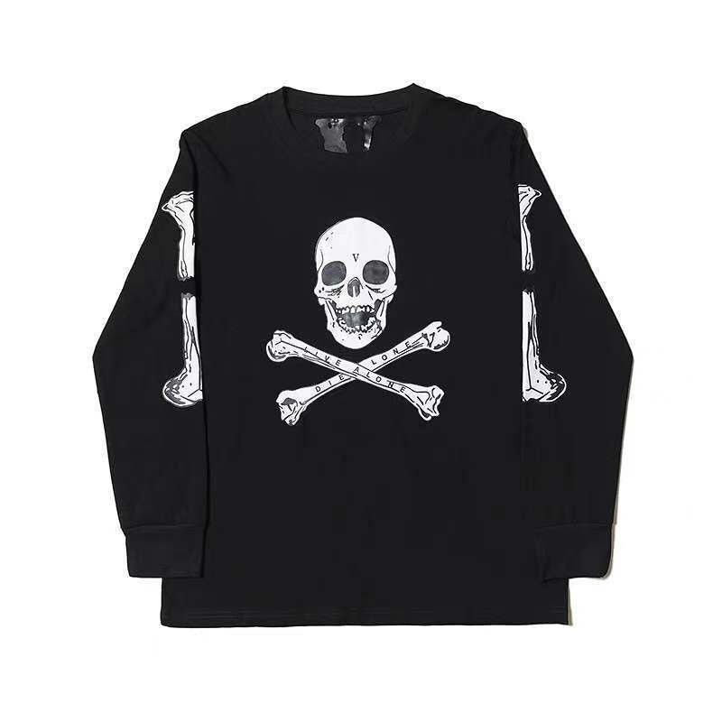 Vlone Hoodie Crew Neck Pullover Sweatshirt Big V Hip Hop Long Sleeve Trendy Men And Women Long T Sweater