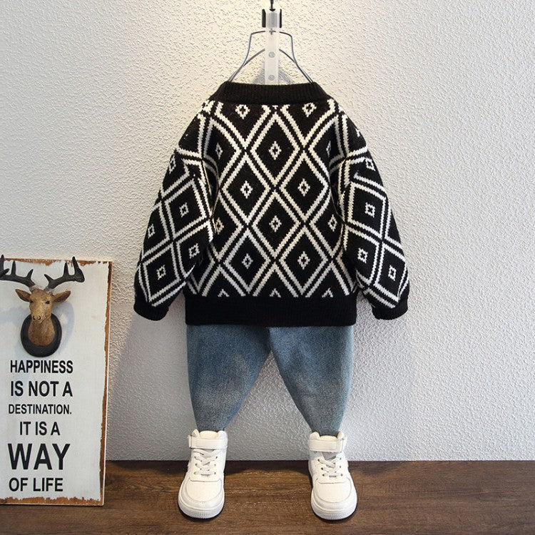 Toddler Boys Sweater Children's Clothing Boys' Cardigan Coat Spring and Autumn