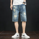 Men Jorts Men's Denim Blue Fifth Pants Vintage Shorts