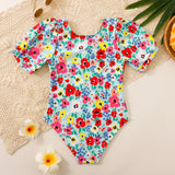 Children Swimsuit Girls' One-Piece Swim Wears Printed Swimsuit