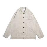 Man Fall Outfis Autumn Men's Tooling Lapel Button Cardigan Top Simple Baggy Casual Jacket