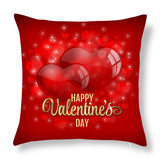 Valentine's Day Pillow Covers 4 Piece Random Styles Together, Love Heart Peach Skin Fabric Valentine's Day Pillow Cover Car Office Sofa Cushion