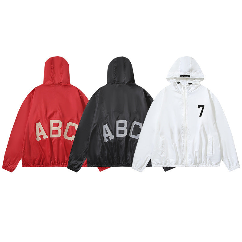 Fog Fear of God Hooded Sun Protection Shirt ABC Flocked Printed Male