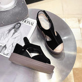 Platform Heels for Women Summer Muffin Peep Toe High Heels