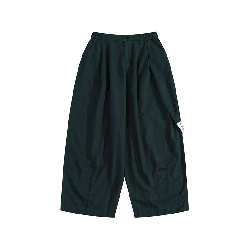 Man Fall Outfis Autumn Simplicity Solid Color Loose Wide Straight All-Matching Casual Pants