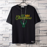 Basketball Sports T Shirt Nba Stag No. 34 Basketball Sports Student Short Sleeve T-Shirt Men