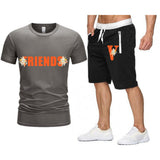 Vlone T Shirts & Shorts 2 Piece Set Summer Trendy Shorts Men'S Casual