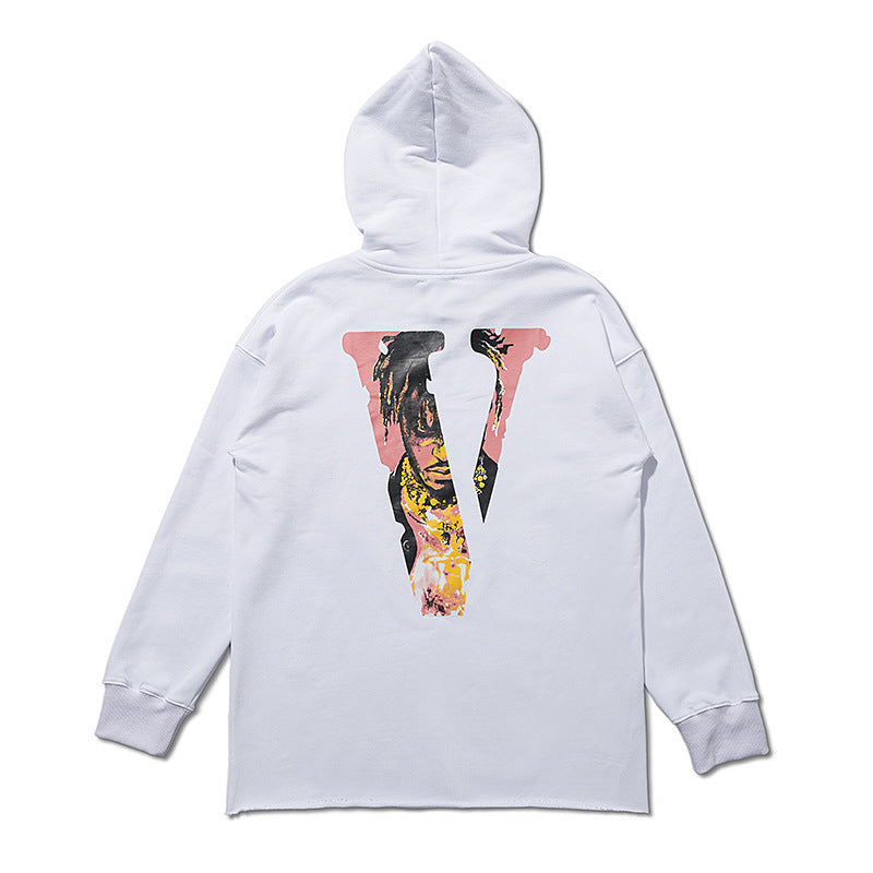 Vlone Hoodie Autumn And Winter High Street Casual Back Large V Loose Hoodie Sweater