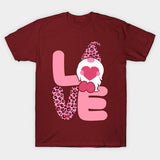 Valentine's Day T Shirts Couples Leopard Print Dwarf Printed round Neck T-shirt