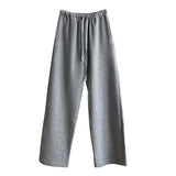 Grey Sweatpants Winter Leisure Sports Loose Elastic Waist