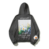 Kanye West Sunday Service Hoodie Autumn Winter Retro Distressed Little Daisy Hooded Sweater Terry