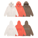 Cardigan Baseball Jacket Fog Three-Dimensional Flocking Brushed Hoody Zipper Cardigan Hooded Coat